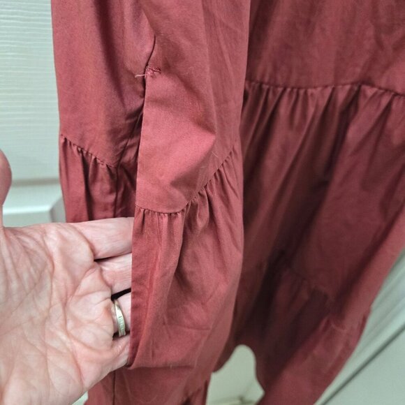 Gap Cami Tiered Dress Womens Size 20 Red Clay Boho Cottagecore Spaghetti Straps - Picture 5 of 12